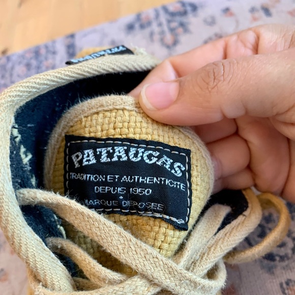 French Veritable Pataugas Canvas High Top Yellow Boots Women’s 11 - Picture 6 of 14